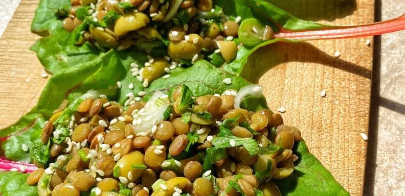 CHashki salata iz chechevitsy i olivok tasty simply vegan