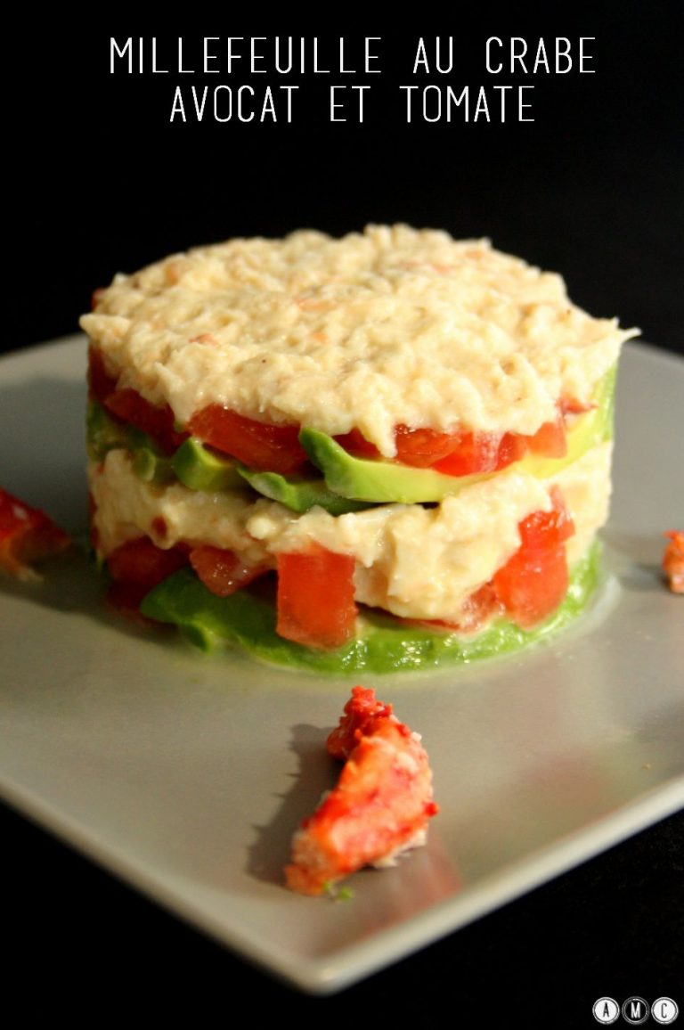 Krab avokado i tomatnyy milfey