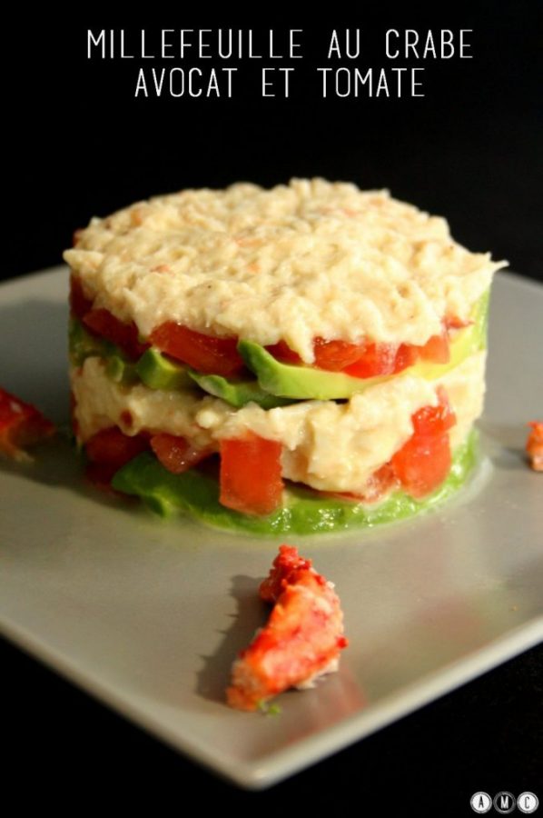Krab avokado i tomatnyy milfey