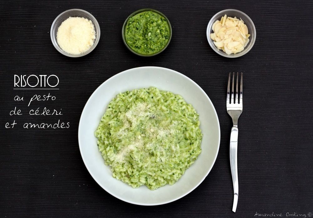 Rizotto s pesto iz seldereya i mindalem