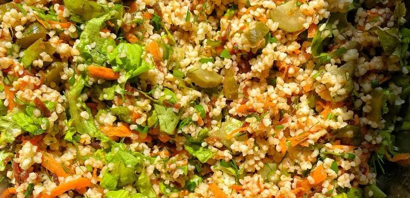 Salat iz bulgura s pshenichnoy mukoy vkusno prosto veganskiy