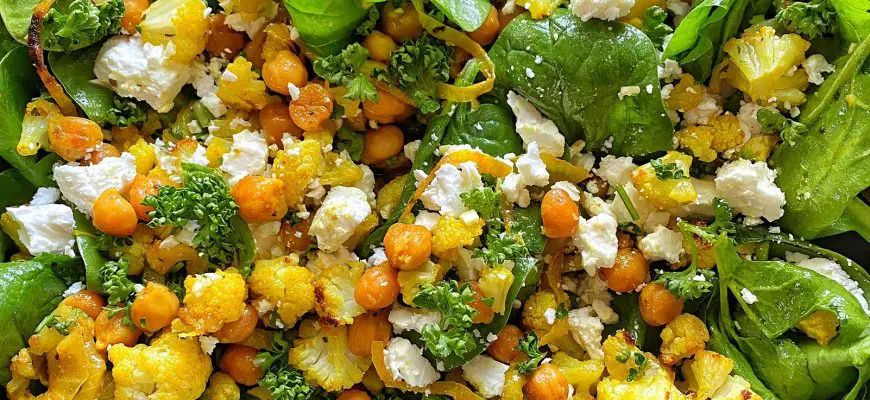 Salat iz zapechennoy tsvetnoy kapusty i nuta