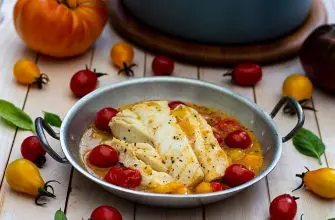 Treska v belom vine s pomidorami cherri